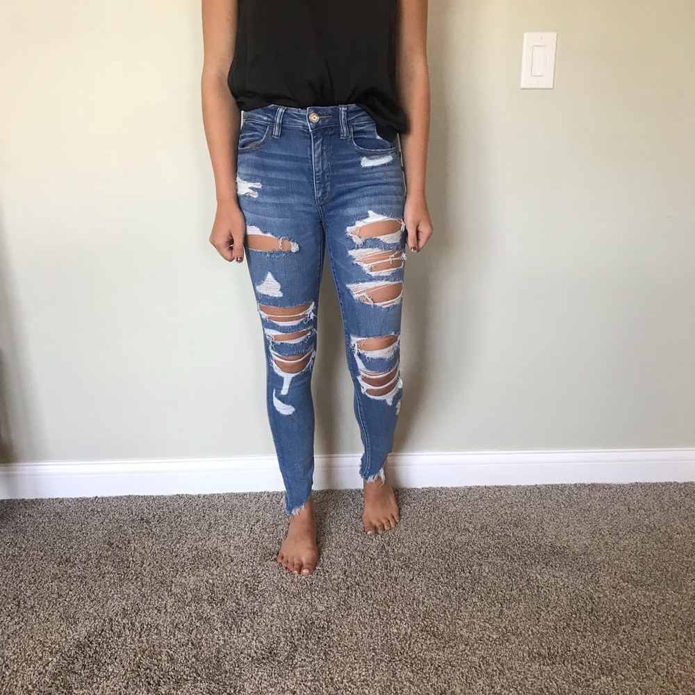 American Eagle Ne(x)t level stretch ripped jeans
